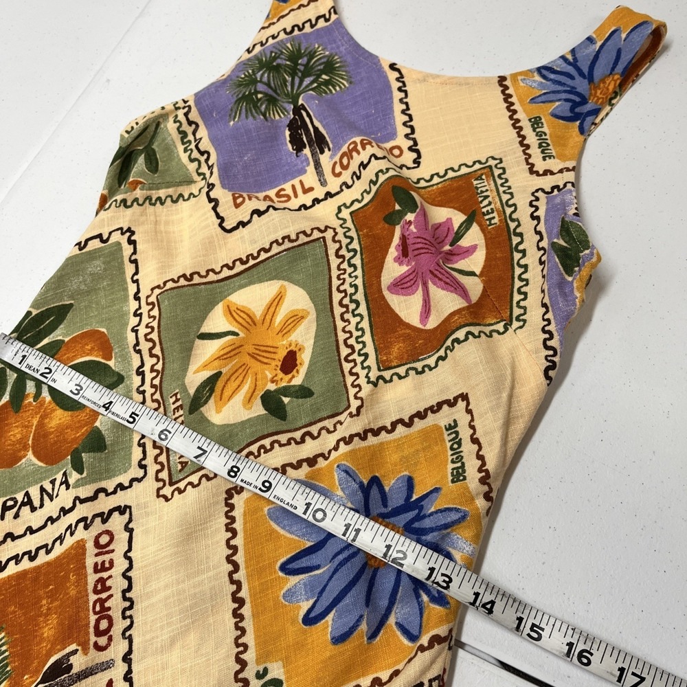 Sleeveless Maxi Dress in Yellow Floral Tile Print - Picture 6 of 16